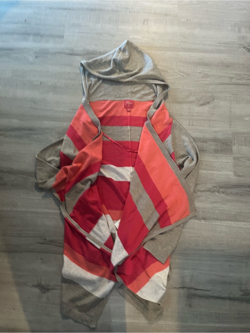 John + Jenn Women’s Small Striped Hooded Wrap Cardigan NWT- Small - Picture 4 of 7